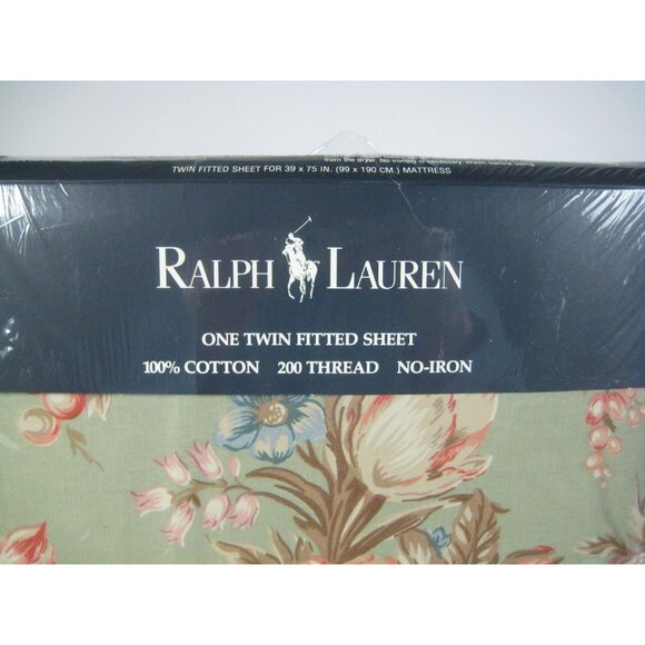 Ralph Lauren Twin Fitted Sheet 100% Cotton 1993 Charlotte IV Original Pack - Picture 2 of 6